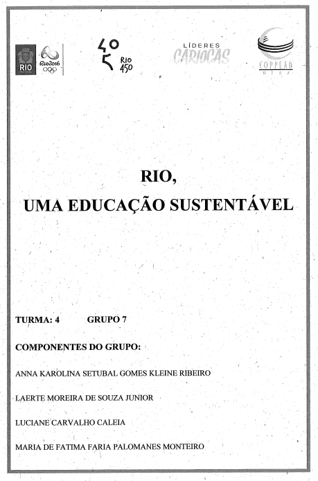 RIO, UMA EDUCAÇÃO SUSTENTÁVEL