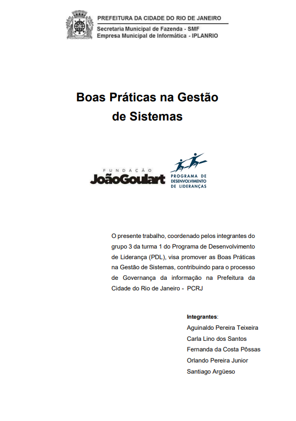 BOAS PRÁTICAS NA GESTÃO DE SISTEMAS