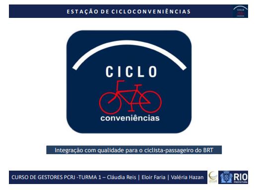 ESTAÇÃO DE CICLOCONVENIÊNCIAS NO CORREDOR BRT TRANSOESTE