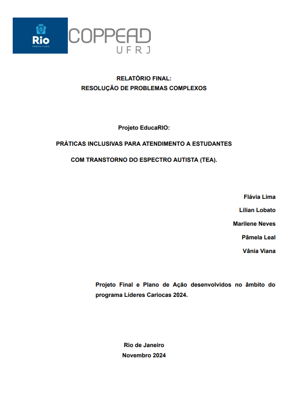 Projeto EducaRIO: Práticas inclusivas para atendimento a estudantes com Transtorno do Espectro Autista (TEA).
