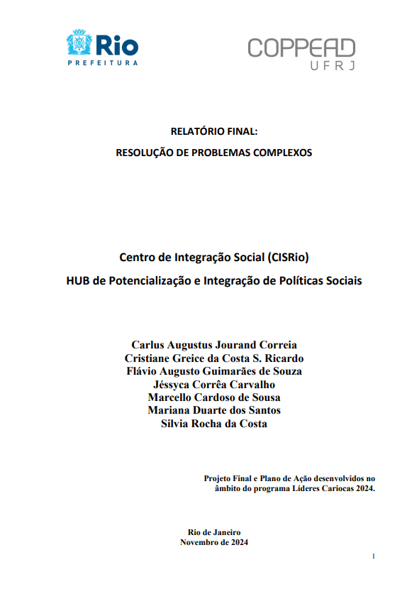 Centro de Integrações Sociais (CisRio) – HUB Social de potencialização do Programa Territórios Sociais